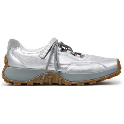 Camper Drift Trail Leather Sneakers In Silver