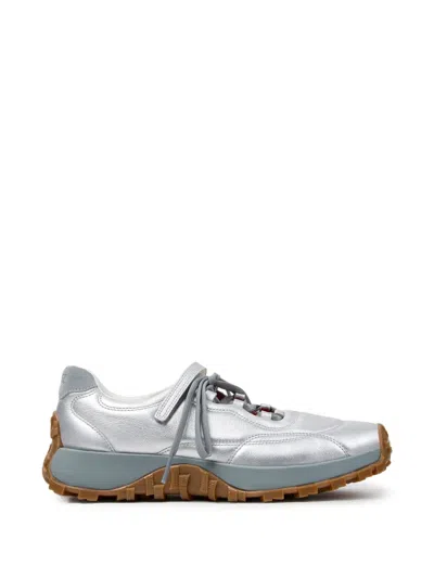 Camper Drift Trail Leather Sneakers In Silver