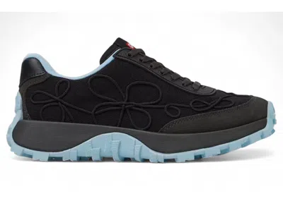 Pre-owned Camper Drift Trail Sneaker Blue Floral Embroidery (women's) Sneakers In Black