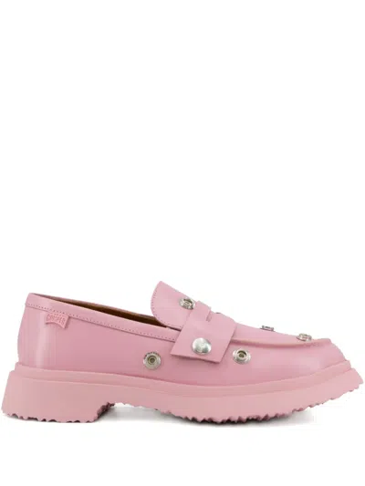 Camper Eyelet-detail Loafers In Pink