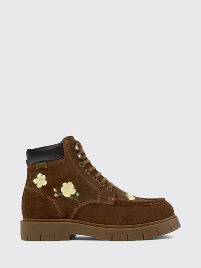 Camper Flat Ankle Boot Woman Color Brown In Multi