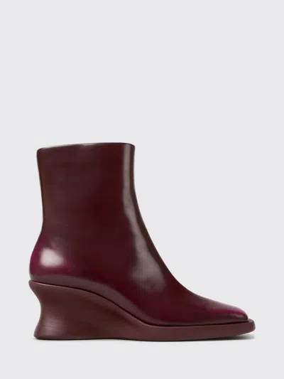 Camper Flat Ankle Boot Woman Color Multicolor In Red