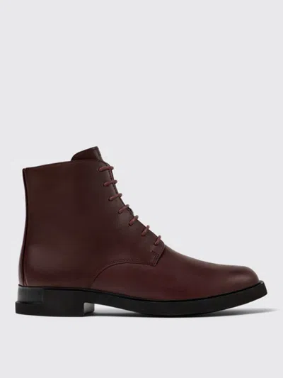 CAMPER FLAT ANKLE BOOTS CAMPER WOMAN COLOR BURGUNDY,G18123050