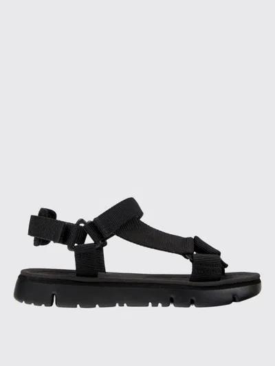 Camper Flat Sandals  Woman Color Black In Animal Print