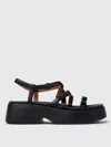 Camper Tasha Ankle Strap Platform Sandal In Schwarz