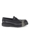Camper Junction Loafers In Black Leather In Black