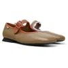 Camper Casi Myra Leather Ballerina Shoes In Brown