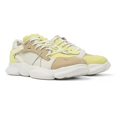 Camper Flat Shoes For Women In White,yellow,beige