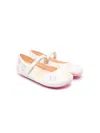 Camper Floral Embroidery Ballerina Shoes In White