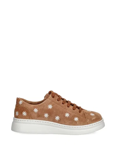 Camper Floral Lace-up Sneakers In Brown