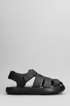 Camper Pelotas Flota Woven Leather Sandal In Black, Men's At Urban Outfitters In Black