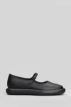 Camper Onda Leather Buckled Flat Pumps In Black