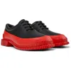 Camper Pix Contrasting-sole Lace-up Shoes In Black,red