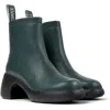 Camper Thelma Ii Leather Bootie In Dark Green, Women's At Urban Outfitters In Verde