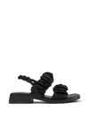 Camper Dana Ruched Slingback Sandal In Black
