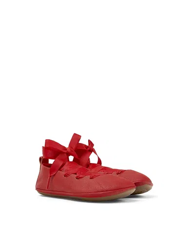 Camper Girls' Right Leather Ballerina Flats - Toddler, Little Kid, Big Kid In Red