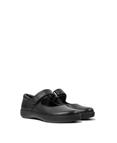 Camper Girls' Spiral Comet School Uniform Leather Mary Janes - Toddler, Little Kid, Big Kid In Black