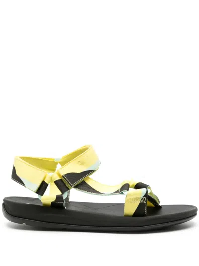 Camper Graphic-print Touch-strap-fastening Sandals In Yellow