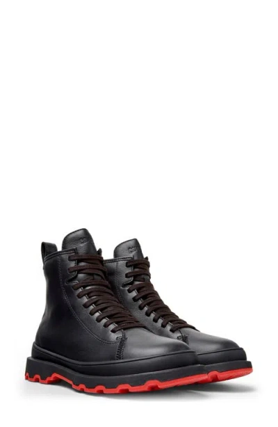 Camper Guard Lace-up Boot In Black