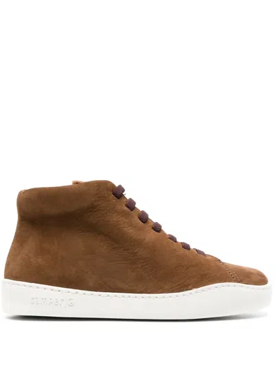 Camper High-top Suede Sneakers In Brown