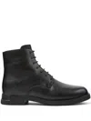 Camper Iman Lace-up Leather Boots In Black