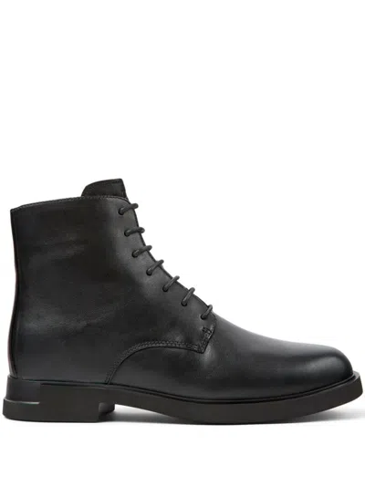 Camper Iman Lace-up Leather Boots In Black