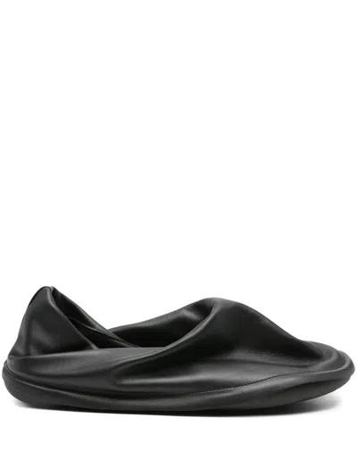 Camper Issey Miyake Peau Form Leather Slippers In Black