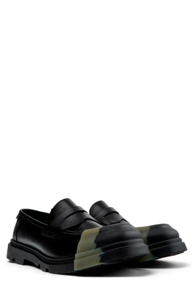 Camper Junction Cap Toe Penny Loafer In Black