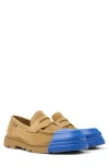Camper Junction Suede Loafers In Medium Brown