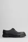 Camper Junction Lace Up Shoes In Black Leather