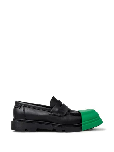 Camper Junction Leather Loafers In Black