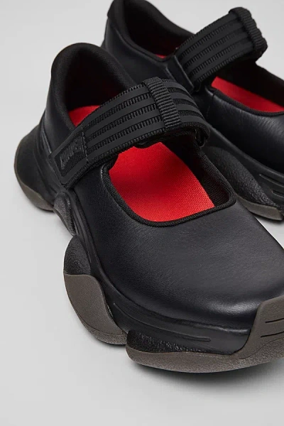Camper Karst 2 Leather Mary Jane Shoe In Black, Women's At Urban Outfitters In Animal Print