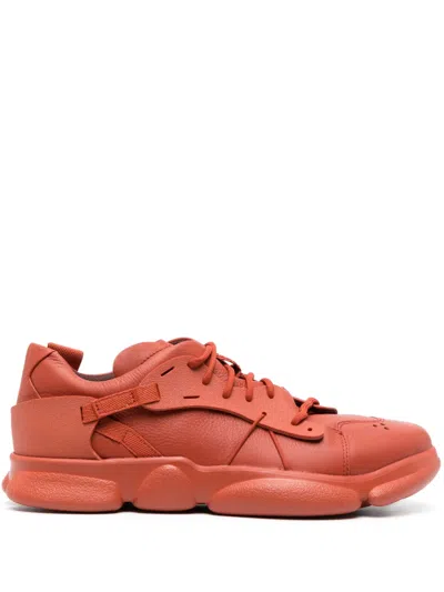 Camper Karst Ergonomic Leather Sneakers In Orange