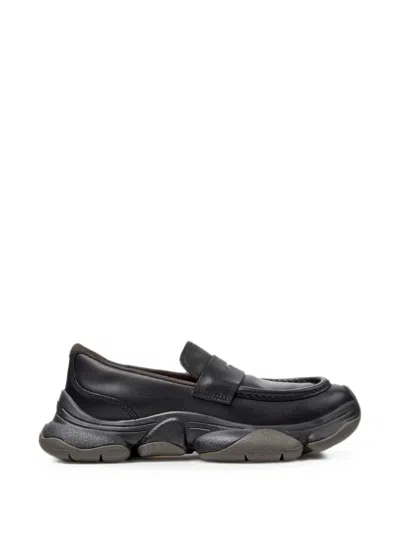Camper Karst Leather Loafers In Black