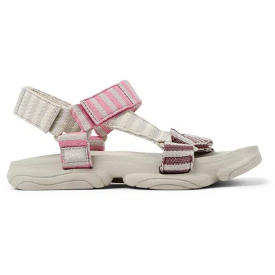 Camper Karst Striped Sandals In Neutral