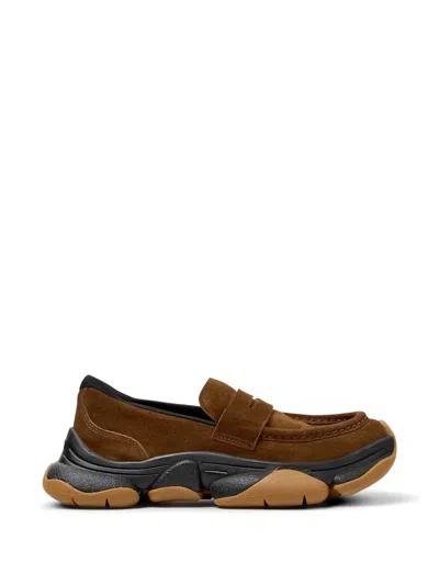 Camper Karst Suede Loafers In Brown