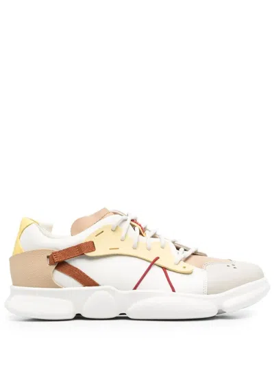 Camper Karst Twins Sneaker In White Yellow Beige