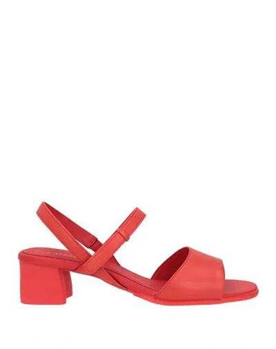 Camper Katie Sandal Woman Sandals Red Size 7 Bovine Leather, Textile Fibers