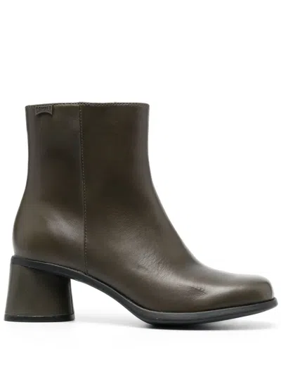Camper Kiara 60mm Leather Boots In Green