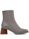 Camper Kiara 60mm Leather Boots In Grey