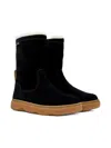 Camper Kiddo Fur-lined Suede Boots In Black