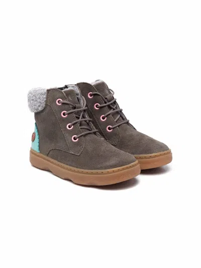 Camper Kido Shearling-lined Ankle Boots In Green