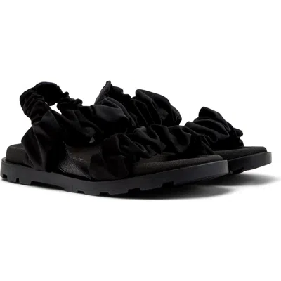Camper Kids' Brutus Scrunch Slingback Sandal In Black
