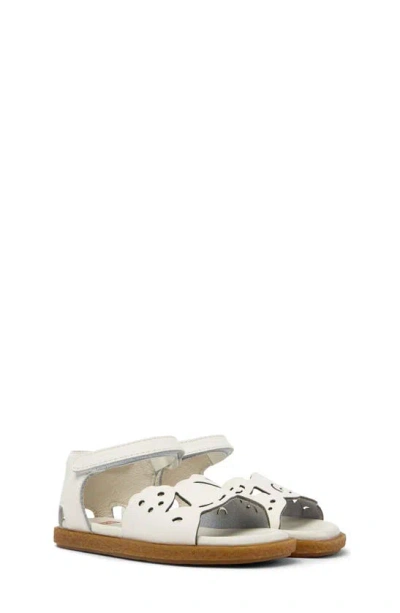 Camper Kids' Miko Twins Laser-cut Detail Sandals In White