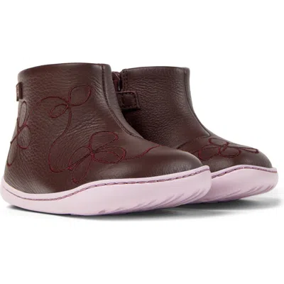 Camper Kids' Peu Cami Bootie In Burgundy