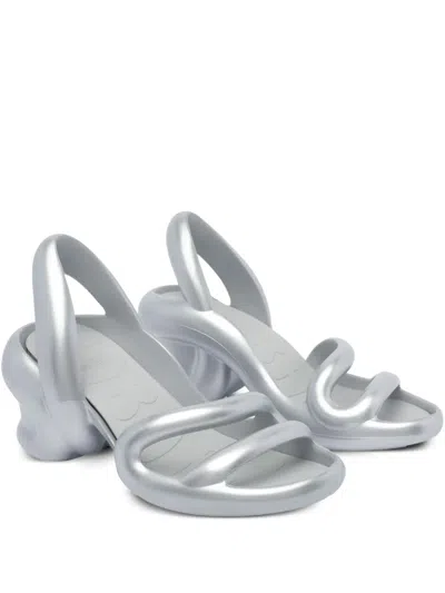 Camper Kobarah Sculpted-heel Sandals In Silver