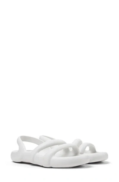 Camper Kobarah Slingback Flat Sandal In White