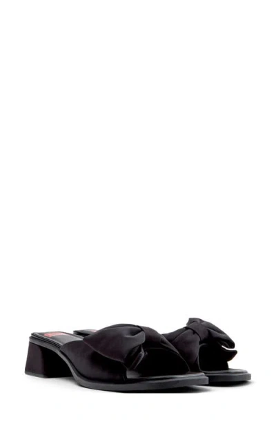 Camper Kora Bow Slide Sandal In Black