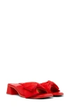 Camper Kora Bow Slide Sandal In Bright Red