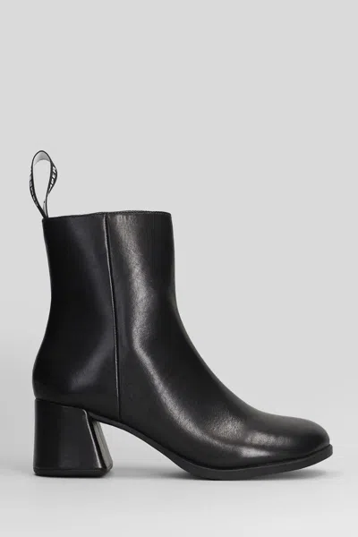 Camper Kora High Heels Ankle Boots In Black Leather